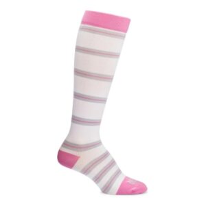 Maternity Compression Socks Motif Medical Knee High Medium White / Pink / Gray Closed Toe