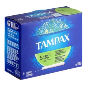 Tampon Tampax Super Absorbency Cardboard Applicator Individually Wrapped