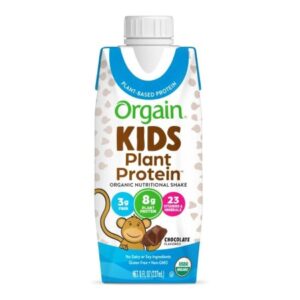 Pediatric Oral Supplement Orgain Kids Plant Protein Nutritional Shake Chocolate Flavor 8 oz. Carton Liquid Plant Based