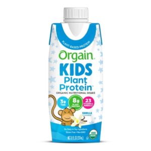 Pediatric Oral Supplement Orgain Kids Plant Protein Nutritional Shake Vanilla Flavor 8 oz. Carton Liquid Plant Based
