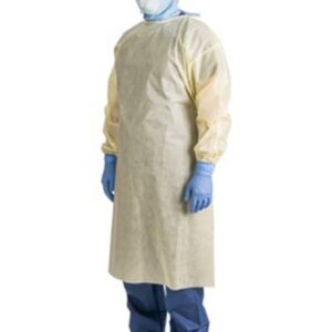 Protective Procedure Gown Precept One Size Fits Most Yellow NonSterile AAMI Level 2 Disposable