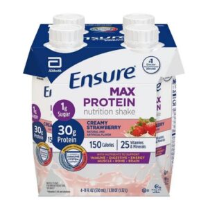 Oral Supplement Ensure Max Protein Nutrition Shake Creamy Strawberry Flavor Liquid 11 oz. Reclosable Carton