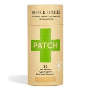 Adhesive Strip Patch Burns and Blisters 3/4 X 3 Inch Bamboo s/b Bamboo / Aloe Vera Rectangle Tan Sterile