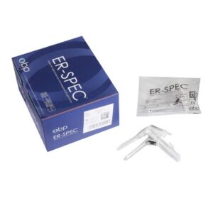 Vaginal Speculum ER-SPEC Pederson NonSterile Office Grade Acrylic Small Double Blade Duckbill Disposable Built-In Light Source