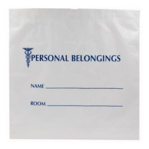 Patient Belongings Bag 20 X 20 Inch Plastic White Draw Tape Closure