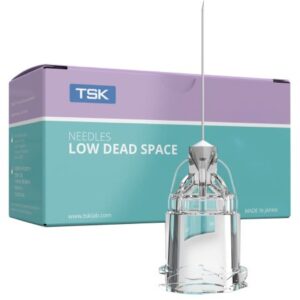 Low Dead Space Hub Needle TSK Low Dead Space & INVISIBLE 1/2 Inch Length 33 Gauge Ultra Thin Wall Without Safety