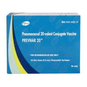 PREVNAR 20 Pneumococcal 20-valent Conjugate Vaccine [Diphtheria CRM197 Protein], Preservative Free 2.2 mcg – 4.4 mcg / 0.5 mL Injection 0.5 mL