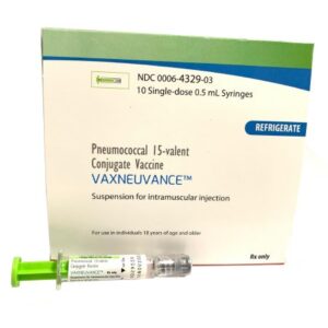 Vaxneuvance Pneumococcal 15-valent Conjugate Vaccine [Diphtheria CRM197 Protein], Preservative Free 2 mcg – 4 mcg – 30 mcg / 0.5 mL Injection 0.5 mL