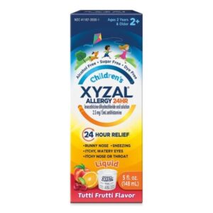 Children’s Allergy Relief XYZAL 24HR 2.5 mg / 5 mL Strength Solution 5 oz.