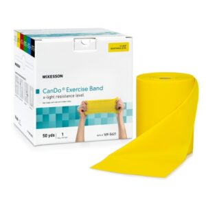 Exercise Resistance Band McKesson CanDo Yellow 5 Inch X 50 Yard X-Light Resistance