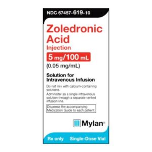 Zoledronic Acid 5 mg / 100 mL Injection 100 mL