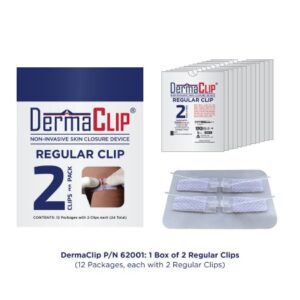 Non-Invasive Skin Closure DermaClip 1 Inch X 11 mm Breathable Strip Clear