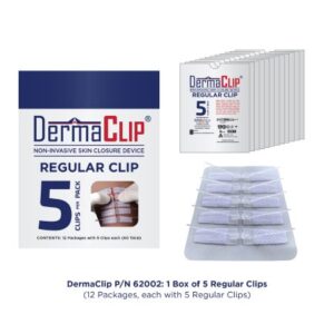 Non-Invasive Skin Closure DermaClip 3 Inch X 11 mm Breathable Strip Clear