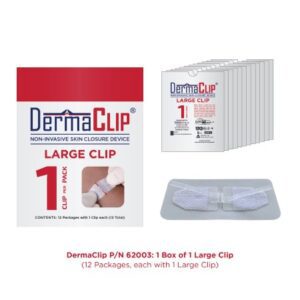 Non-Invasive Skin Closure DermaClip 1 Inch X 21 mm Breathable Strip Clear