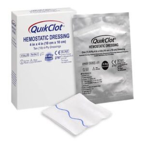Hemostatic Dressing QuikClot 4 X 4 Inch 10 per Pack Sterile