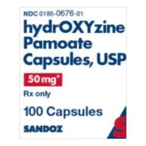 Hydroxyzine Pamoate 50 mg Capsule 100 Capsules
