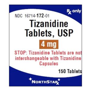 Tizanidine HCl 4 mg Tablet 150 Tablets