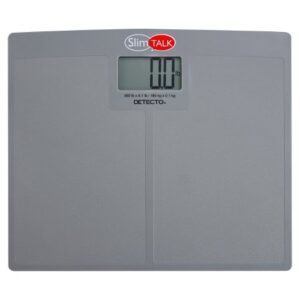 Floor Scale Slim Talk LCD Display 400 lbs. / 181 kg Capacity Silver Battery Operated