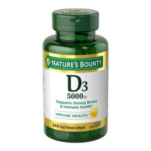 Vitamin Supplement Nature’s Bounty D3 Cholecalciferol 5,000 IU Strength Softgel 240 per Bottle