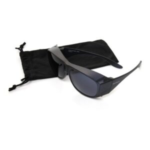 Sunglasses Solar Shield Lite Fits Over Fit Over Polycarbonate Lens Black Frame Over Ear