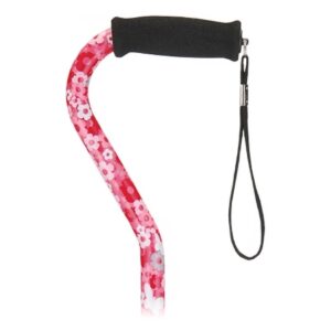 Offset Cane Nova Aluminum 30 to 39 Inch Height Pink Petal Power Print