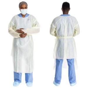 Protective Procedure Gown Halyard Basics 2X-Large Yellow NonSterile AAMI Level 2 Disposable