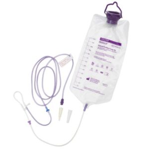 Enteral Feeding Pump Bag Set with ENFit Connector PUGGLE 1200 mL Polyvinyl NonSterile ENFit Connector and Transition Connector