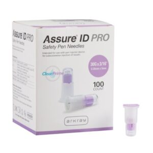 Safety Insulin Pen Needle Assure ID Pro 30 Gauge 5 mm Length Automatic Safety Without Back-End Shield