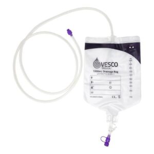 Enteral Drainage Bag with ENFit Connector Vesco Medical 60 Inch Tubing 1000 mL Sterile