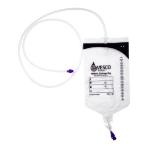 Enteral Drainage Bag with ENFit Connector Vesco Medical 60 Inch Tubing 1500 mL Sterile