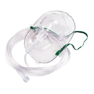 NonRebreather Oxygen Mask MedSource Elongated Style Adult Medium Adjustable Head Strap / Nose Clip