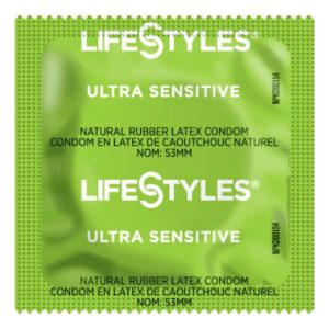 Condom Lifestyles Ultra Sensitive Lubricated One Size Fits Most 1,008 per Case