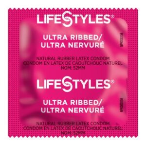 Condom Lifestyles Ultra Ribbed Lubricated One Size Fits Most 1,008 per Case