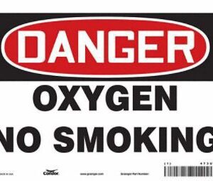 Floor Sign Danger HCL Danger Oxygen No Smoking