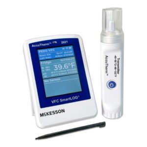 Datalogging Refrigerator / Freezer Thermometer with Alarm McKesson Fahrenheit / Celsius Ambient -40 to +125 degreeC (-40 degreeF to 257 degreeF) / Sensor  -40 degree to 50 degreeC (-40 degreeF to 122 degreeF) Glycol Probe AC Adaptor / Battery Backup