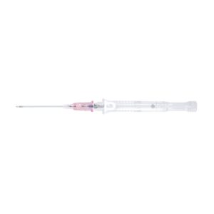 Peripheral IV Catheter SuperCath 5 22 Gauge 1 Inch Polyurethane Straight Hub Blood Control Push Button Safety