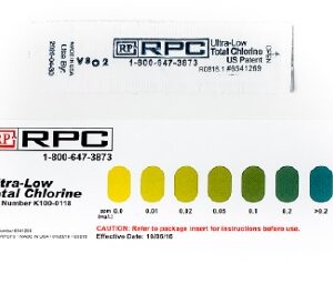 Ultra-Low Chlorine Test Strip 0 to 0.2 ppm For Testing Low Levels of Chlorine and Chloramines (TC) in Water