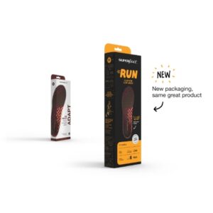 Insole Superfeet RUN Full Length Foam / Nylon Female 10-1/2 to 12 / Male 8-1/2 to 10 Black / Orange