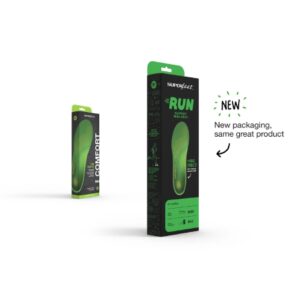 Insole Superfeet RUN Comfort Full Length Carbon Fiber / Foam / Nylon Female 6-1/2 to 8 / Male 5-1/2 to 7 Black / Green / Yellow