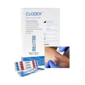 Skin Closure Device Clozex 3/4 X 1-3/8 Inch Polyurethane, Polyester, Medical Grade Acrylic Interlaced Closure Strip Clear