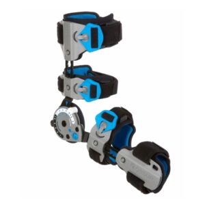 Post-Op Elbow Brace Rebound One Size Fits Most D-Ring / Hook and Loop Strap Closure Left Arm Black / Blue / Gray