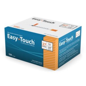 Standard Insulin Syringe with Needle EasyTouch 1 mL 5/8 Inch 27 Gauge NonSafety Thin Wall