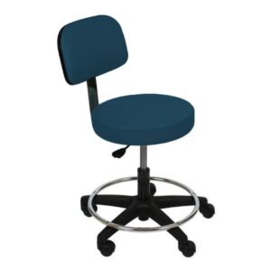 Exam Stool 6740 Series Padded Backrest Air Spring 5 Casters Twilight Blue