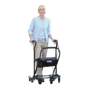 Folding Gait Trainer with Seat Adjustable Height U-Step II Steel / Aluminum Frame 375 lbs. Weight Capacity