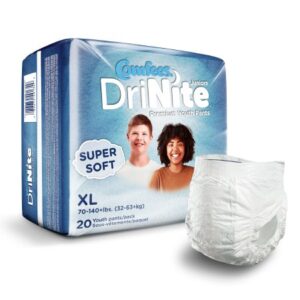 Unisex Youth Absorbent Underwear Comfees DriNite Juniors Pull On with Tear Away Seams Large / X-Large Disposable Heavy Absorbency