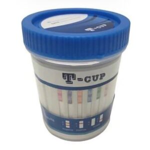 Drugs of Abuse Test Kit T-Cup AMP, BUP, BZO, COC, mAMP/MET, MDMA, MTD, OPI, OXY, THC 25 Tests CLIA Waived
