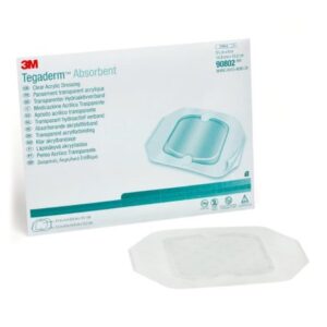 Absorbent Transparent Film Dressing 3M Tegaderm Absorbent 5-7/8 X 6 Inch Rectangle Sterile