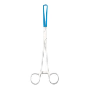 Tenaculum Forceps MedGyn 9-3/4 Inch Length OR / Surgical Grade Coated German Stainless Steel NonSterile Locking Finger Ring Handle Straight 1 X 1 Prongs
