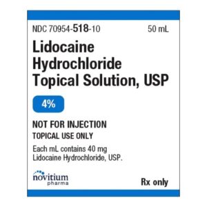 Lidocaine HCl 4%, 40 mg / mL Solution 50 mL