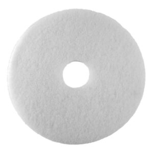 Hard Floor Polishing Pad 19 Inch Diameter White Polyester / Nylon